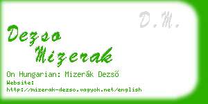 dezso mizerak business card