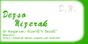 dezso mizerak business card